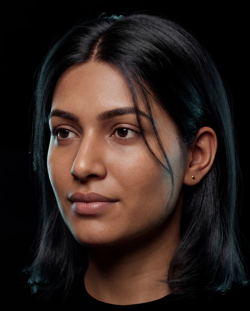 Hyper-realistic DigiSapien face render